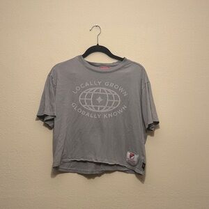 LA Galaxy Women’s Cropped Gray Graphic T-Shirt